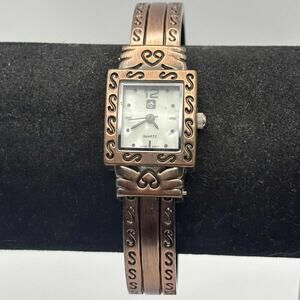 Brown Heart Cuff Watch
